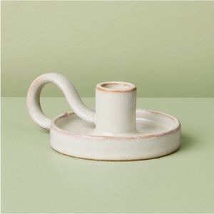 HEARTH & HAND NWT ceramic taper candle holder -sour cream